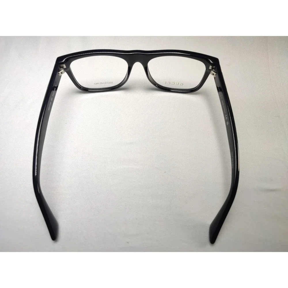 Gucci GG1117O 001 Black Acetate Rectangle Eyeglass Frames Italy 56-17-145